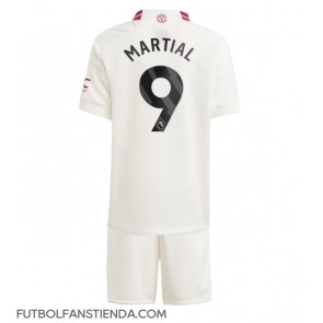 Manchester United Anthony Martial #9 Tercera Equipación Niños 2023-24 Manga Corta (+ Pantalones cortos)